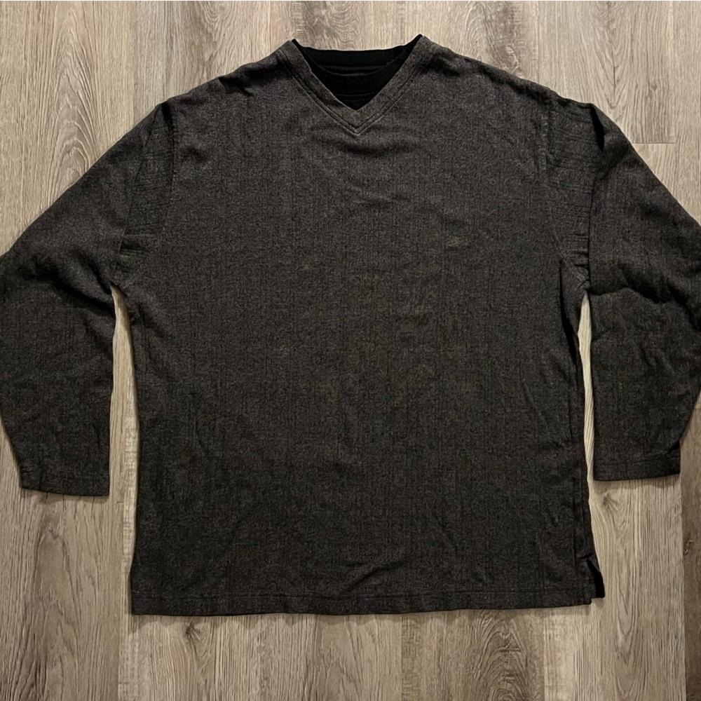 Haggar Men’s Charcoal Gray V-Neck Sweater Size L